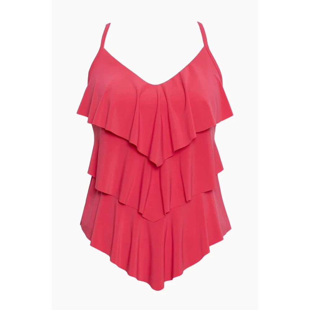 Magicsuit Rita Tankini Top Slimming Coral Rose Pink Size 8 New $126